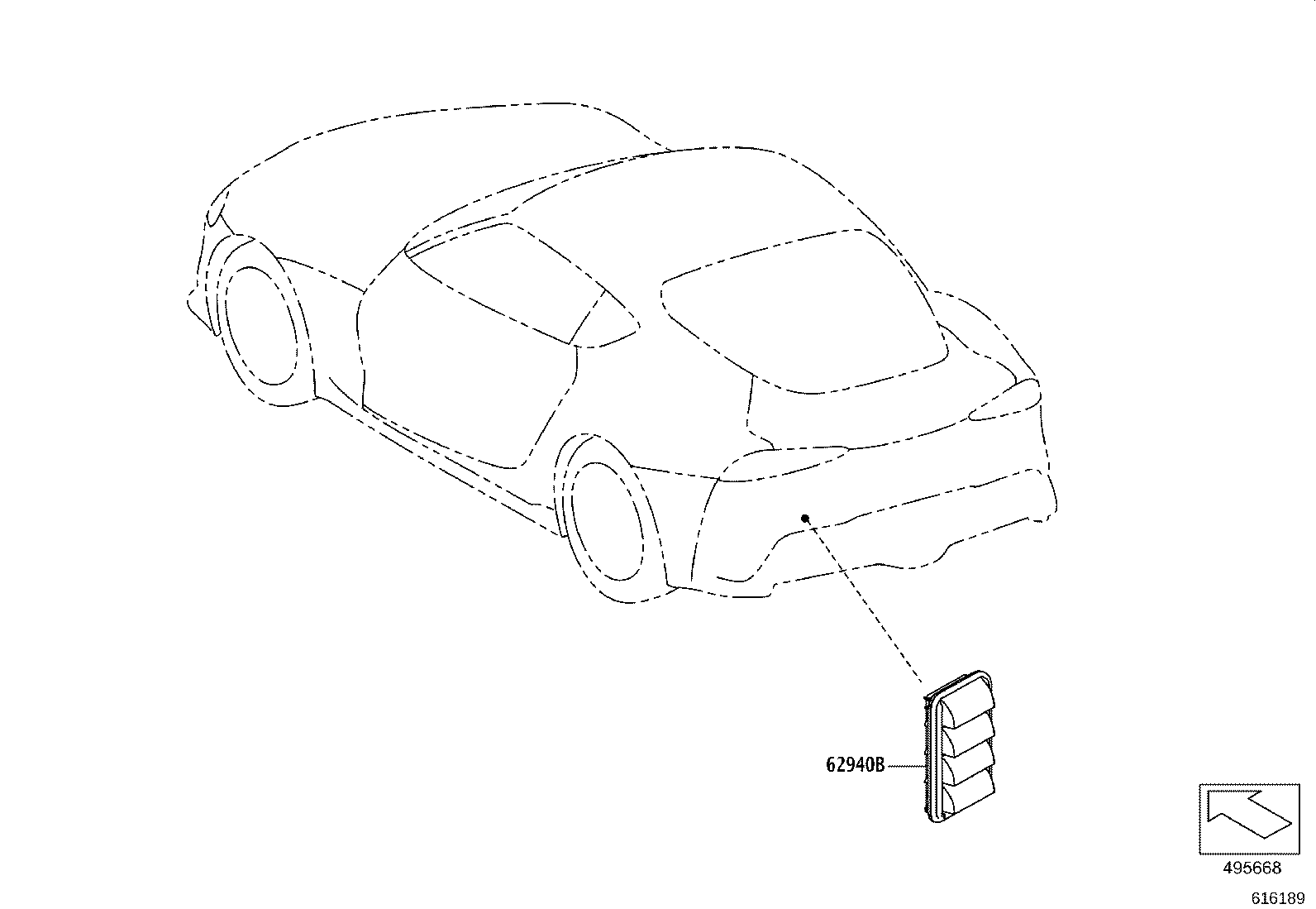 62940-WAA01 DUCT ASSY, QUARTER VENT, LH product image