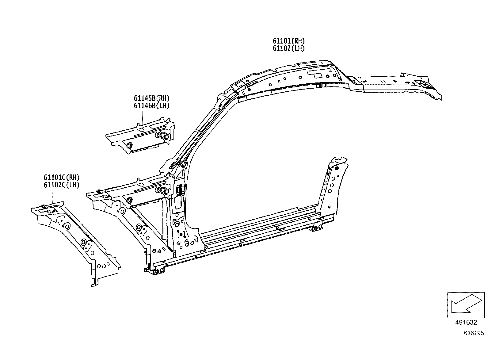 61607-WAA01 PANEL, QUARTER WHEEL HOUSE, OUTER RH product image