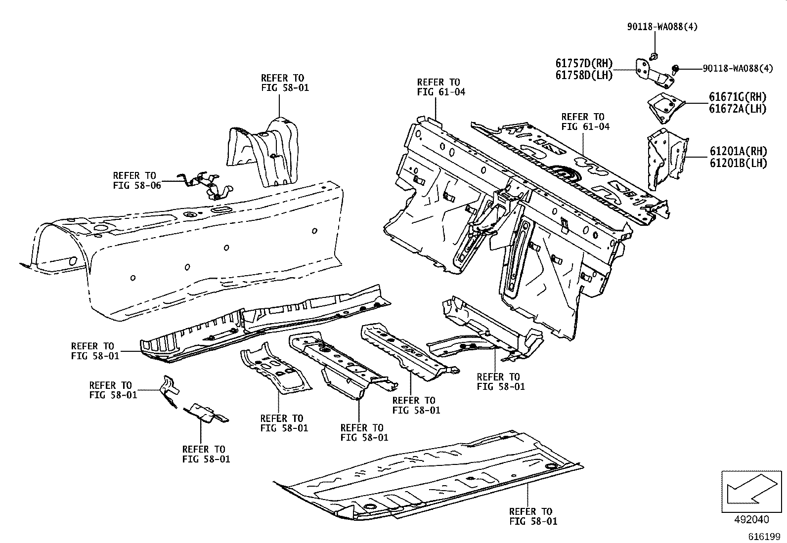 61607-WAA01 PANEL, QUARTER WHEEL HOUSE, OUTER RH product image