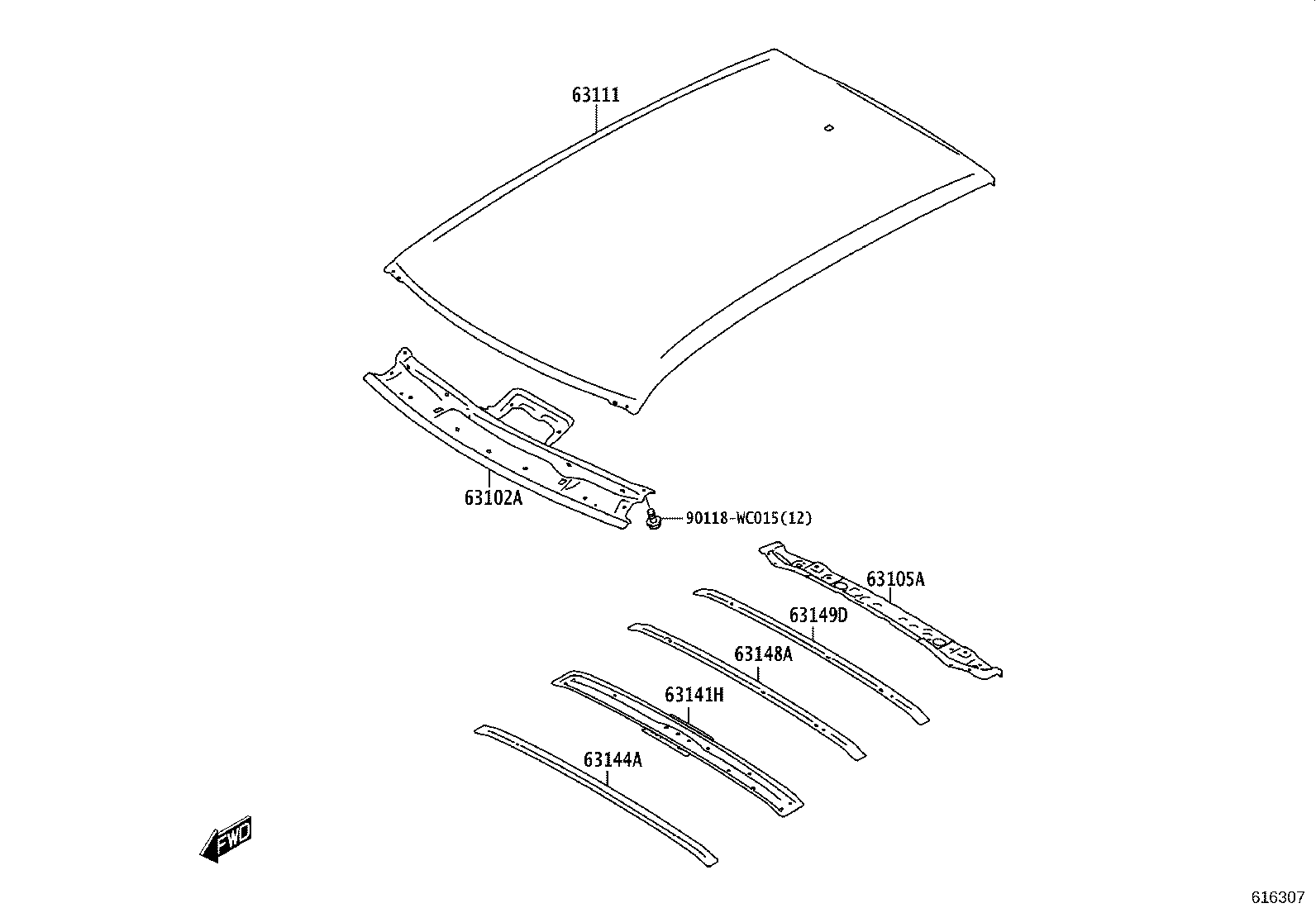 63111-WC001 PANEL, ROOF product image