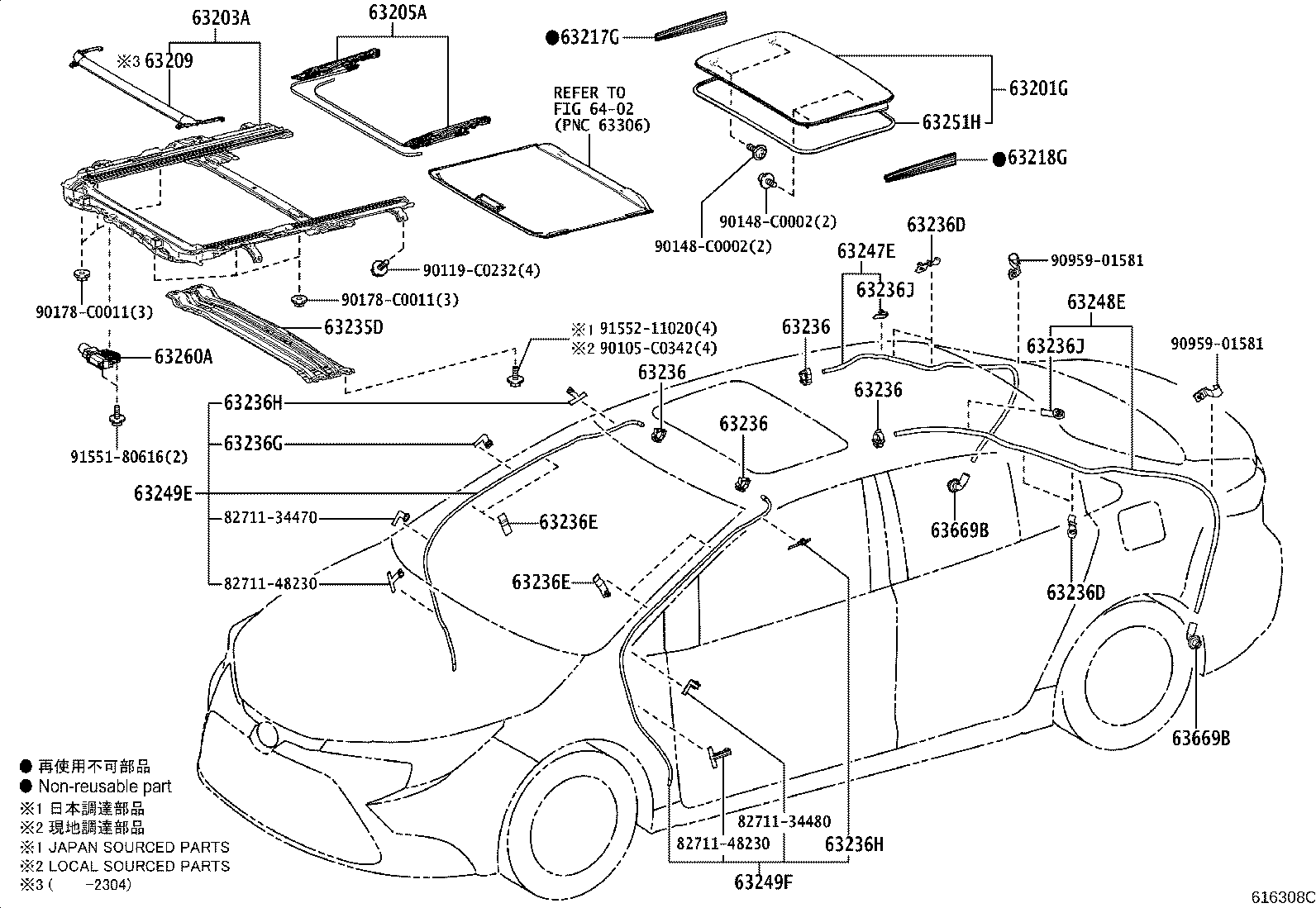 63209-02150 PANEL SUB-ASSY, ROOF WIND DEFLECTOR product image
