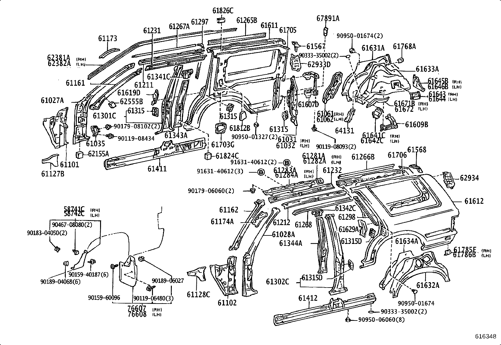 61631-89102 PANEL, QUARTER WHEEL HOUSE, OUTER RH product image
