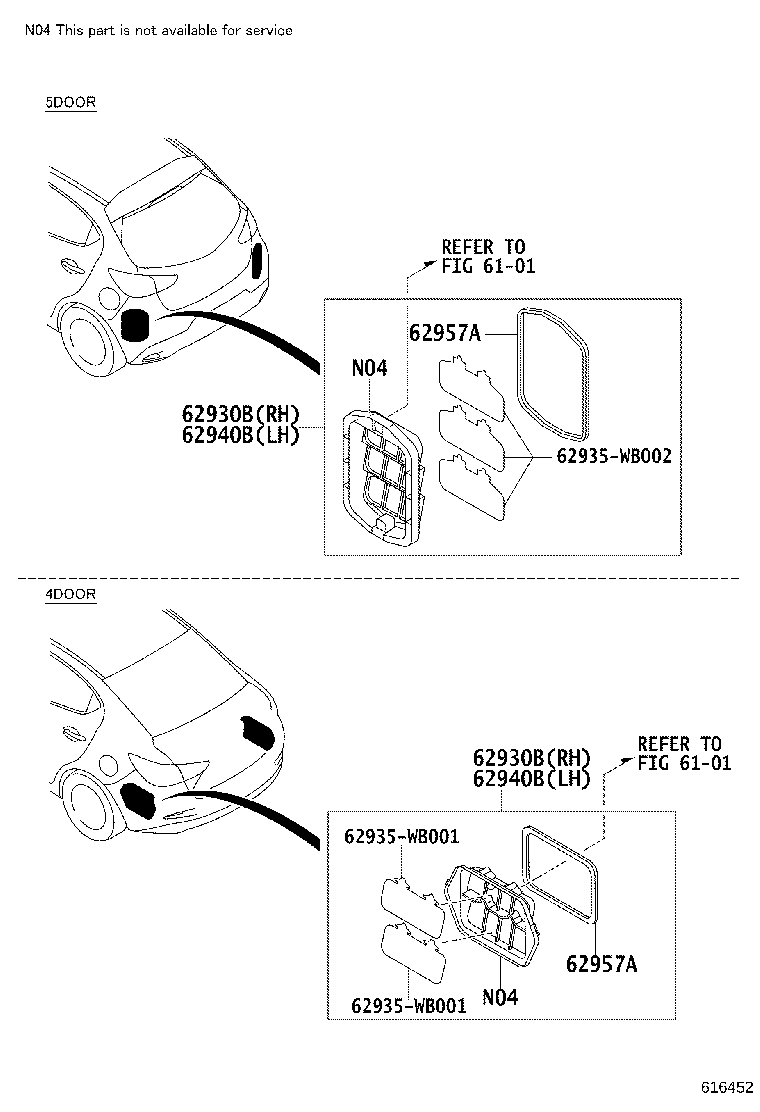 62940-WB002 DUCT ASSY, QUARTER VENT, RH product image