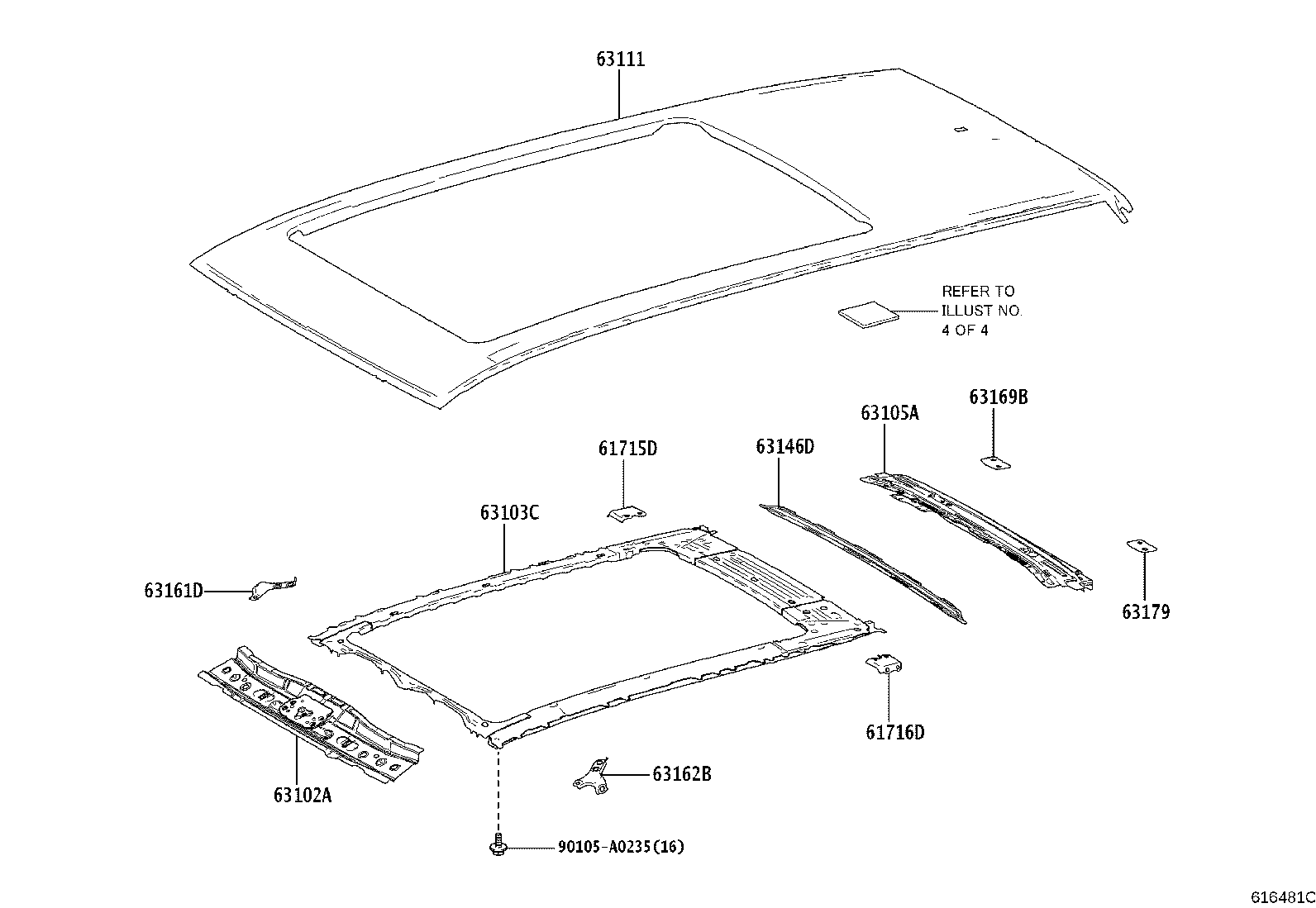 63209-0E080 PANEL SUB-ASSY, ROOF WIND DEFLECTOR product image