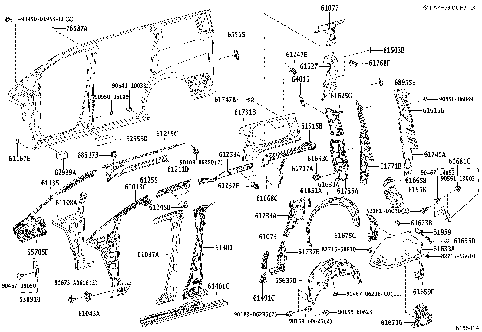 61668-58070 SEAL, QUARTER PANEL, NO.2 product image