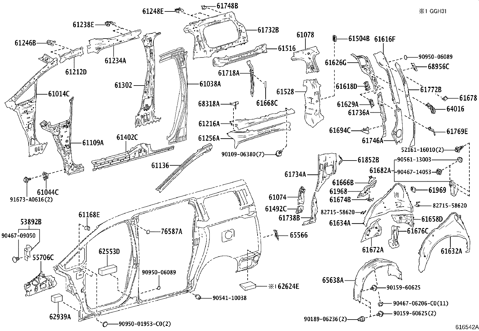 61668-58070 SEAL, QUARTER PANEL, NO.2 product image