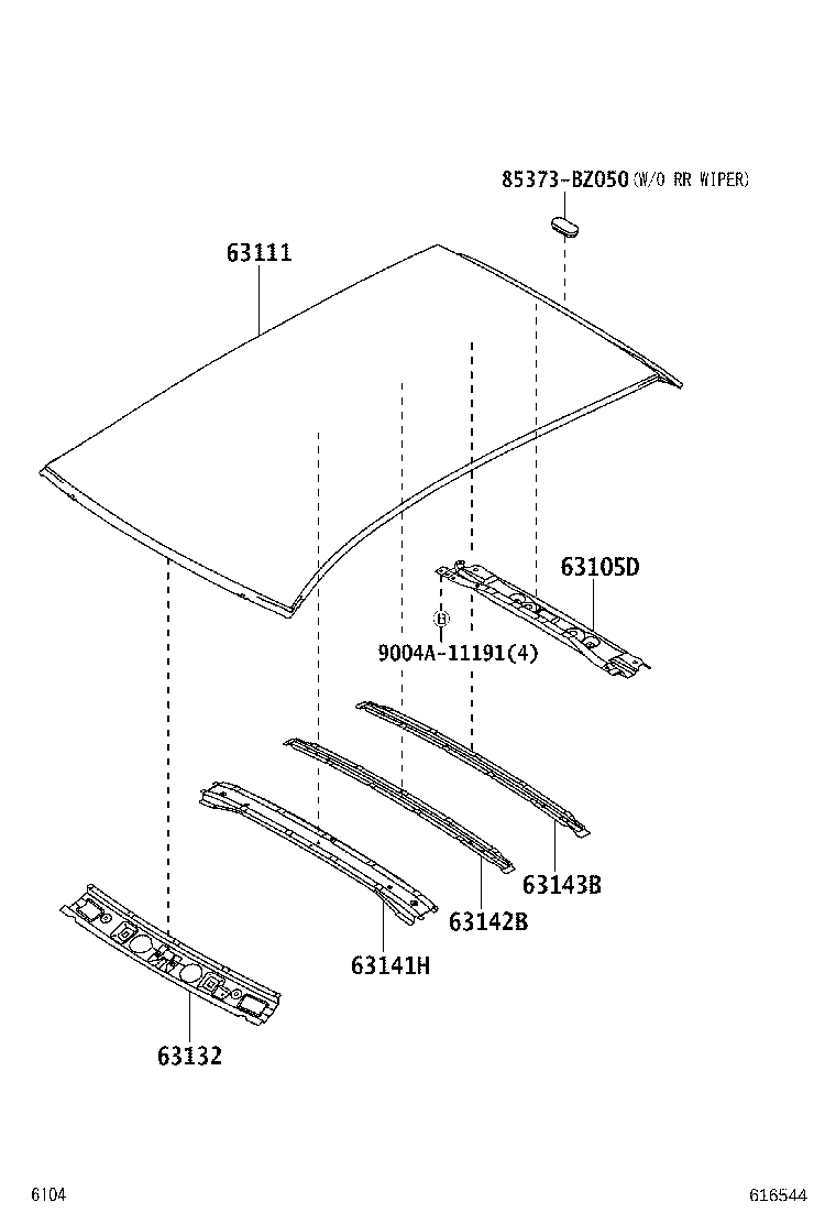 63111-BZ040 PANEL, ROOF product image
