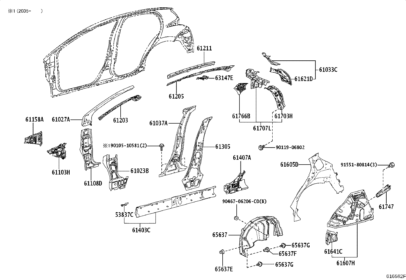 61027-52900 PILLAR SUB-ASSY, FRONT BODY, OUTER RH product image