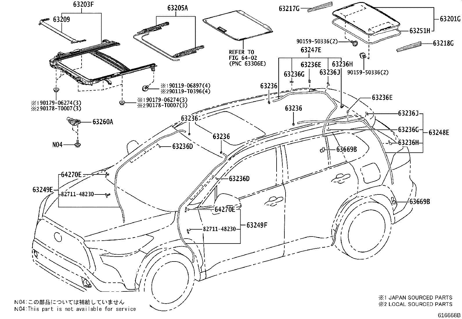 63185-0A080 BRACKET, ROOF RACK, FRONT RH product image