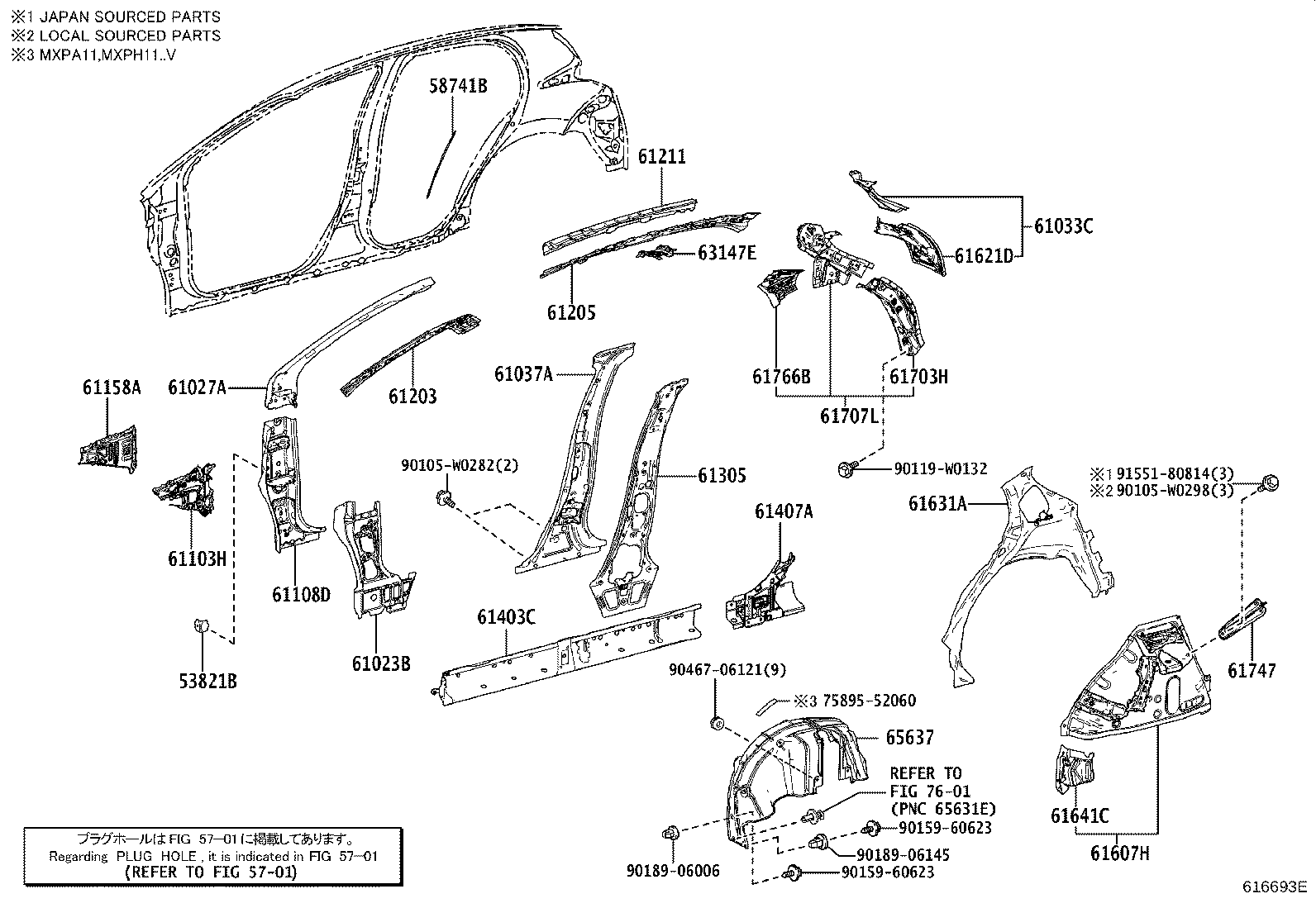 61027-K0900 PILLAR SUB-ASSY, FRONT BODY, OUTER RH product image