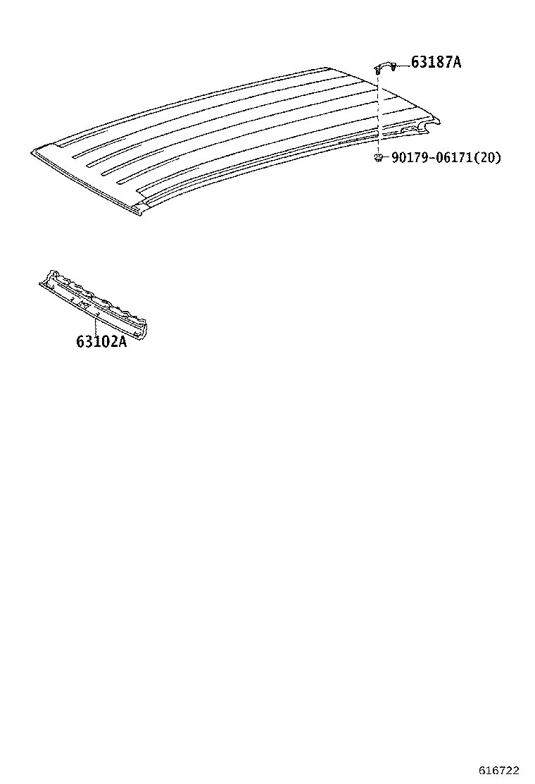 63103-26120 REINFORCEMENT, ROOF PANEL, NO.1 product image