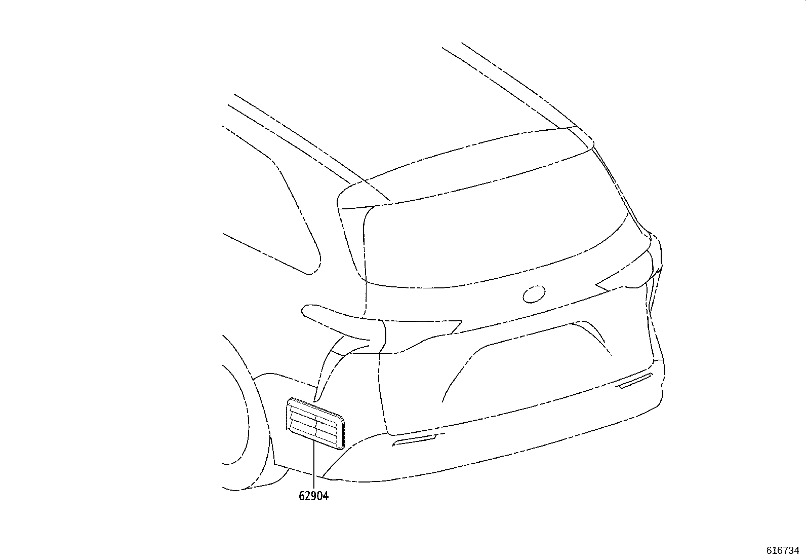 62904-08020 DUCT SUB-ASSY, QUARTER VENTILATOR, LH product image