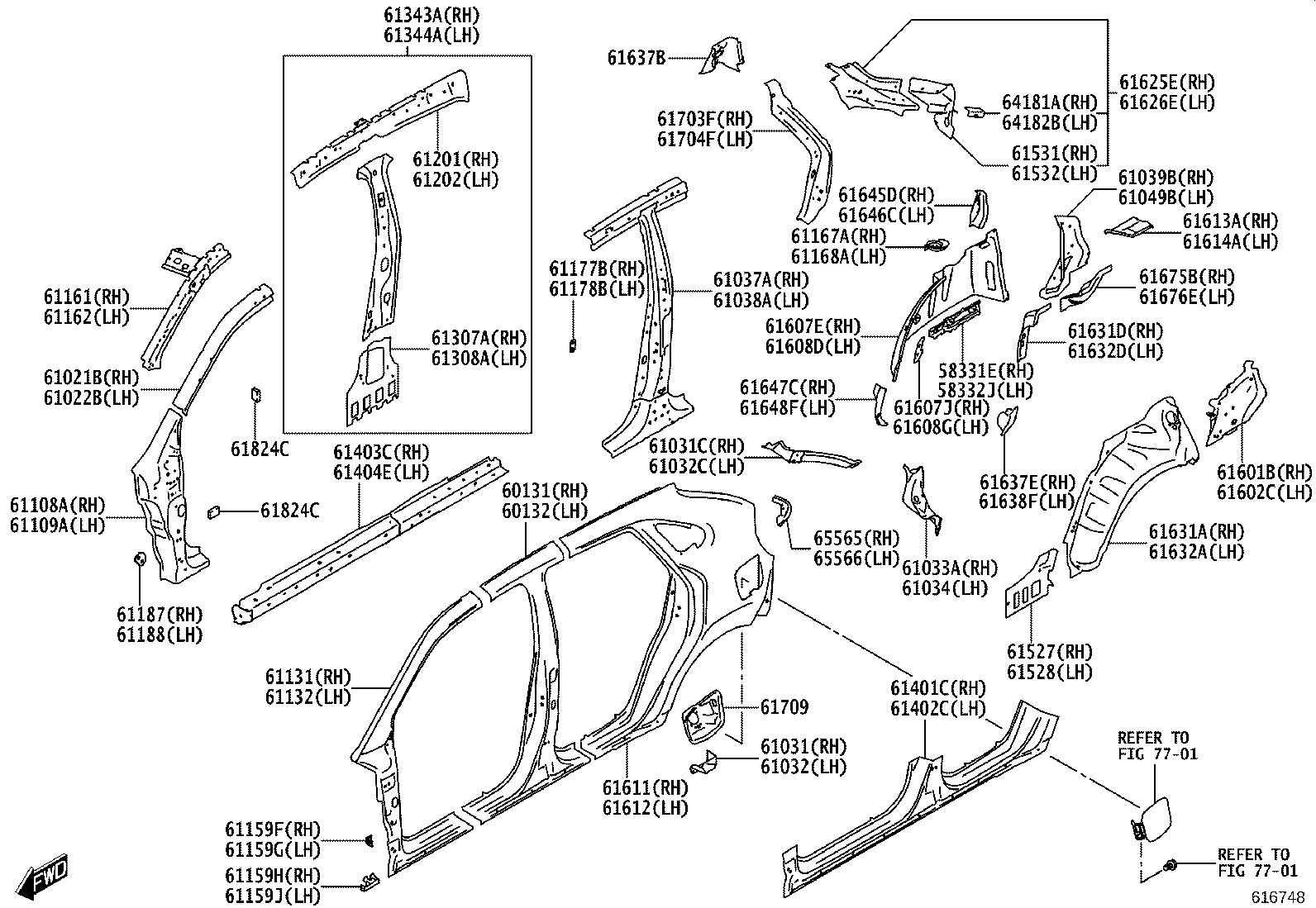 58331-WC001 BRACKET, LUGGAGE COMPARTMENT TRIM, NO.1 product image