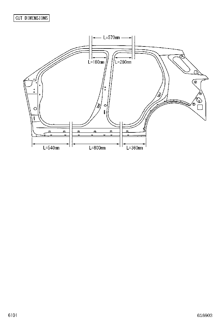 61733-BZ030 PANEL, ROOF SIDE, INNER FRONT RH product image