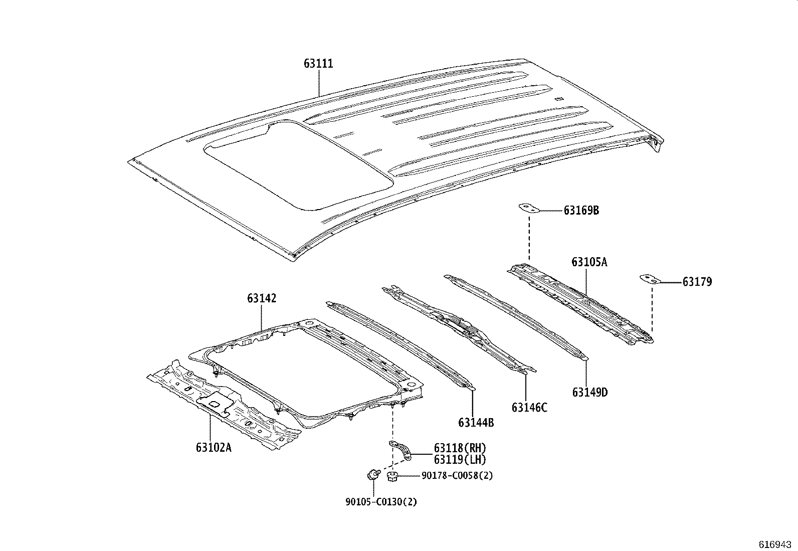 62404-0R060-C0 RACK ASSY, ROOF, LH product image
