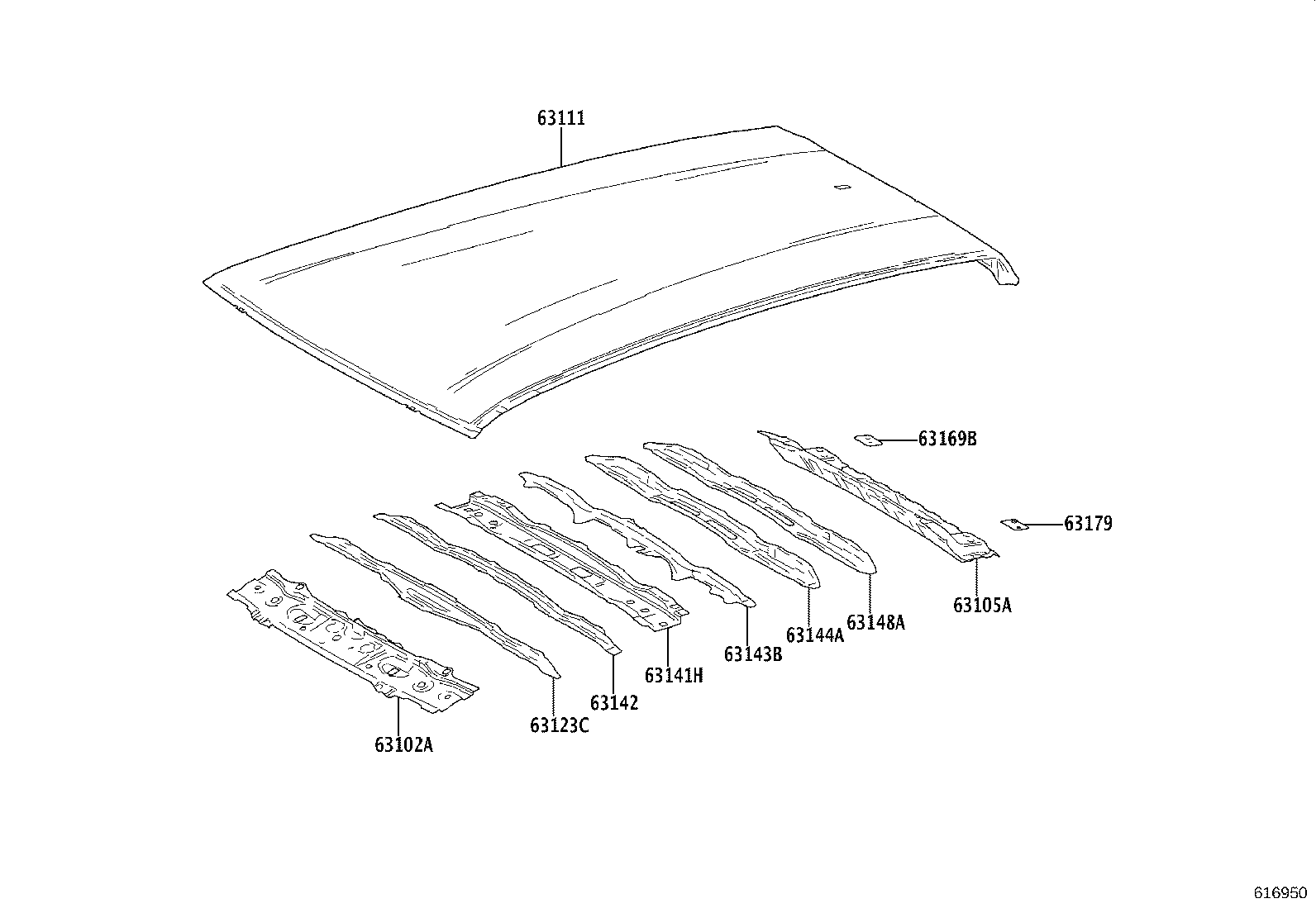 63111-K2020 PANEL, ROOF product image