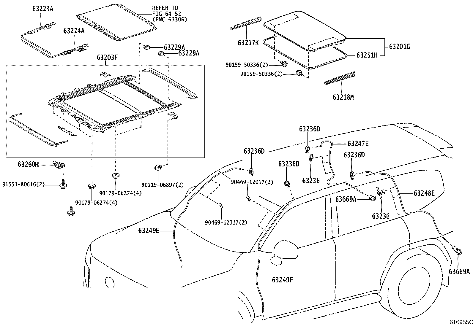 63185-60030 BRACKET, ROOF RACK, FRONT RH product image