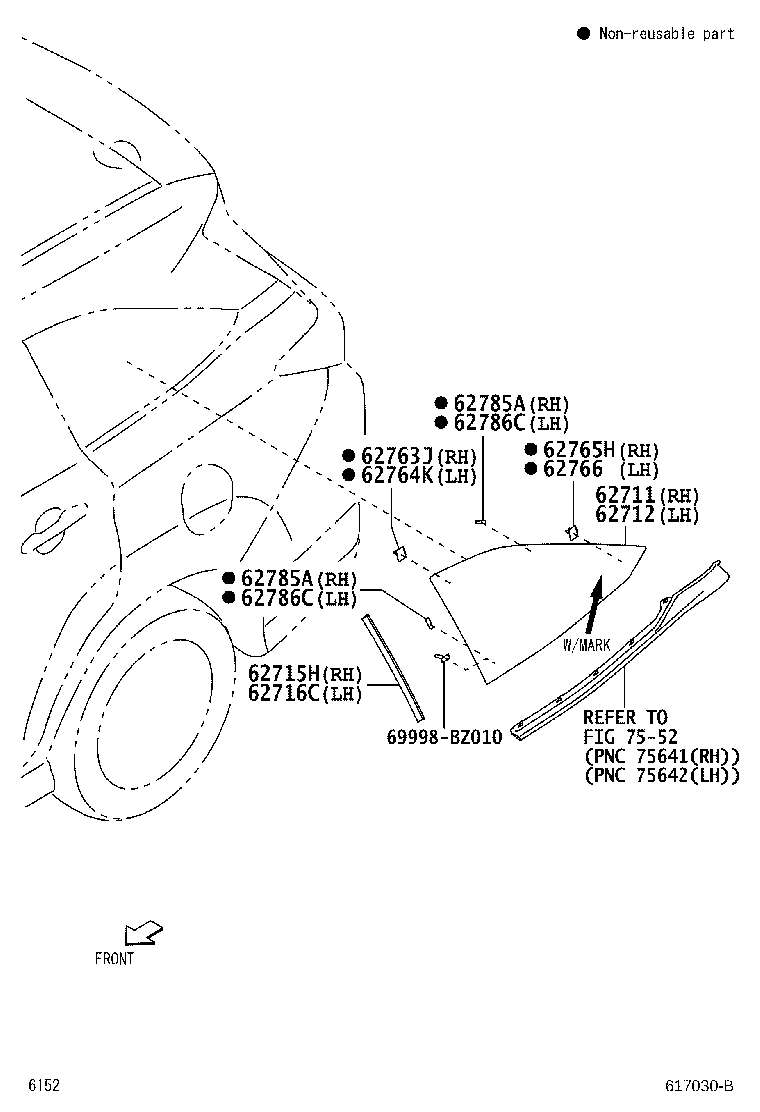 Toyota 62711-BZ350 GLASS, QUARTER WINDOW, RH