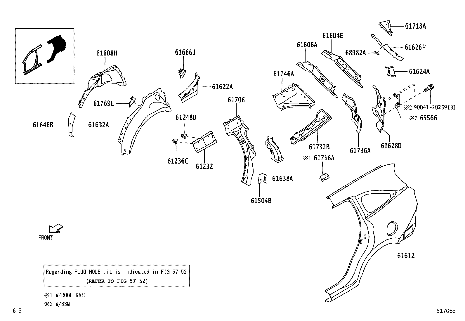 61311-BZ360 PILLAR, CENTER BODY, OUTER RH product image