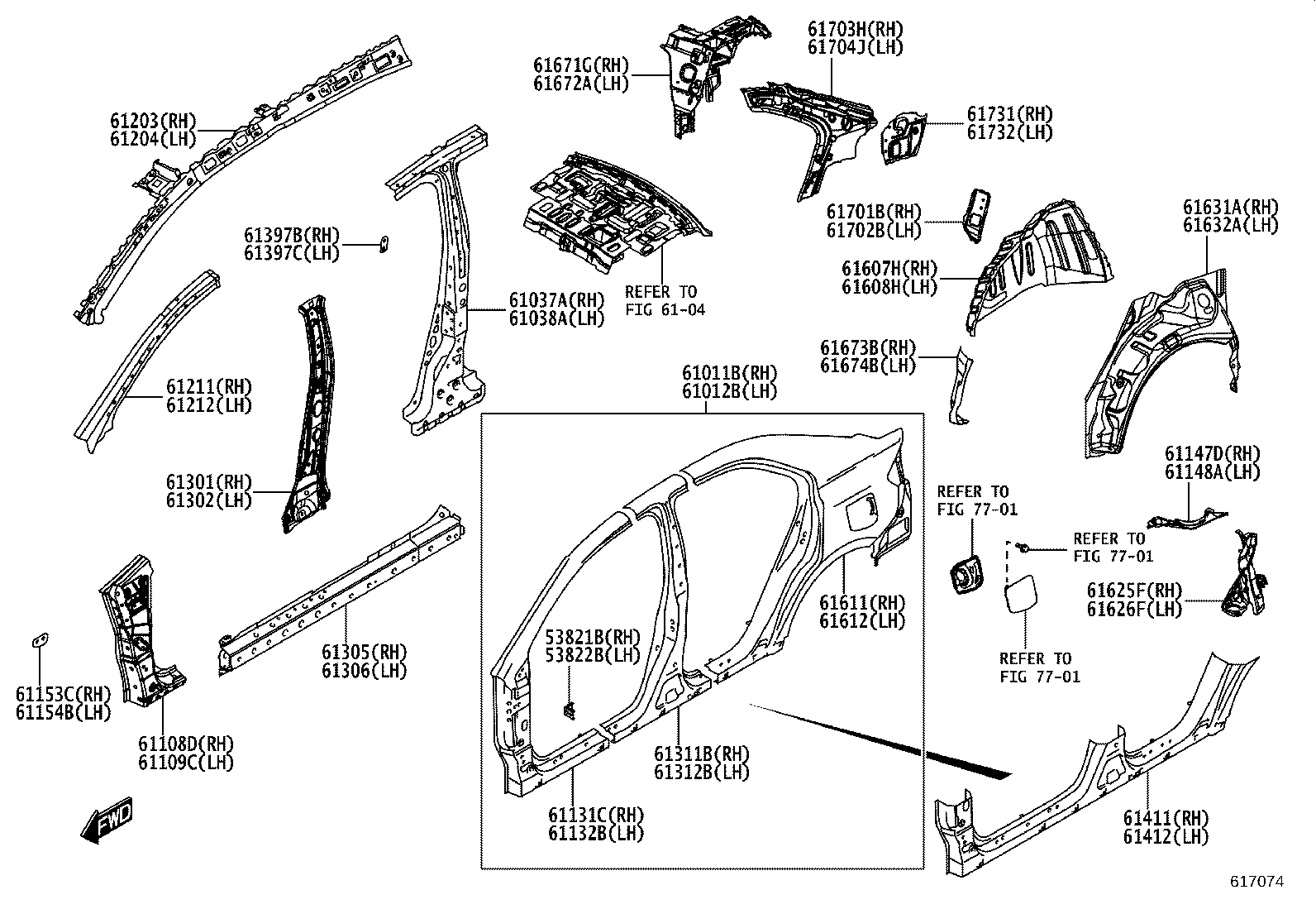 61631-WC005 PANEL, QUARTER WHEEL HOUSE, OUTER RH product image