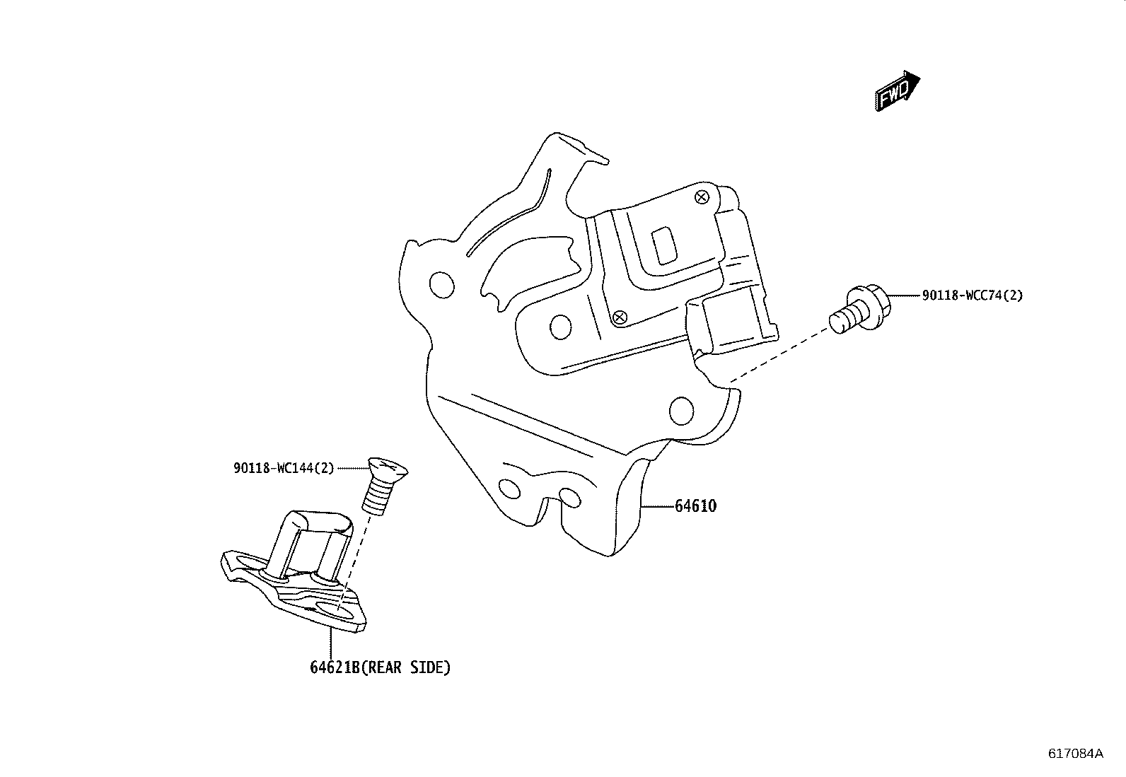 64531-WC002 BAR, LUGGAGE DOOR HINGE TORSION, RH product image