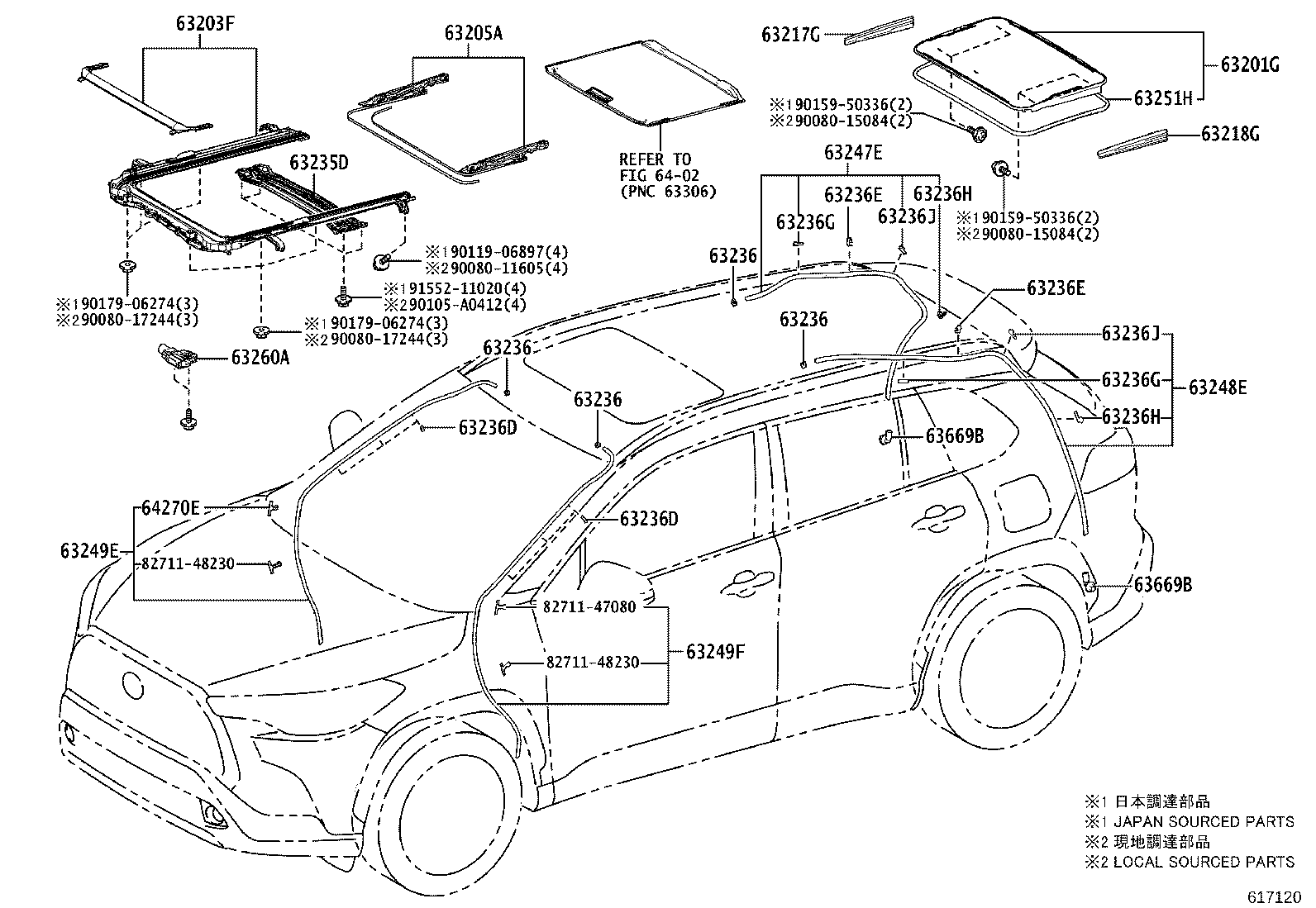 63102-0A080 PANEL SUB-ASSY, WINDSHIELD HEADER product image