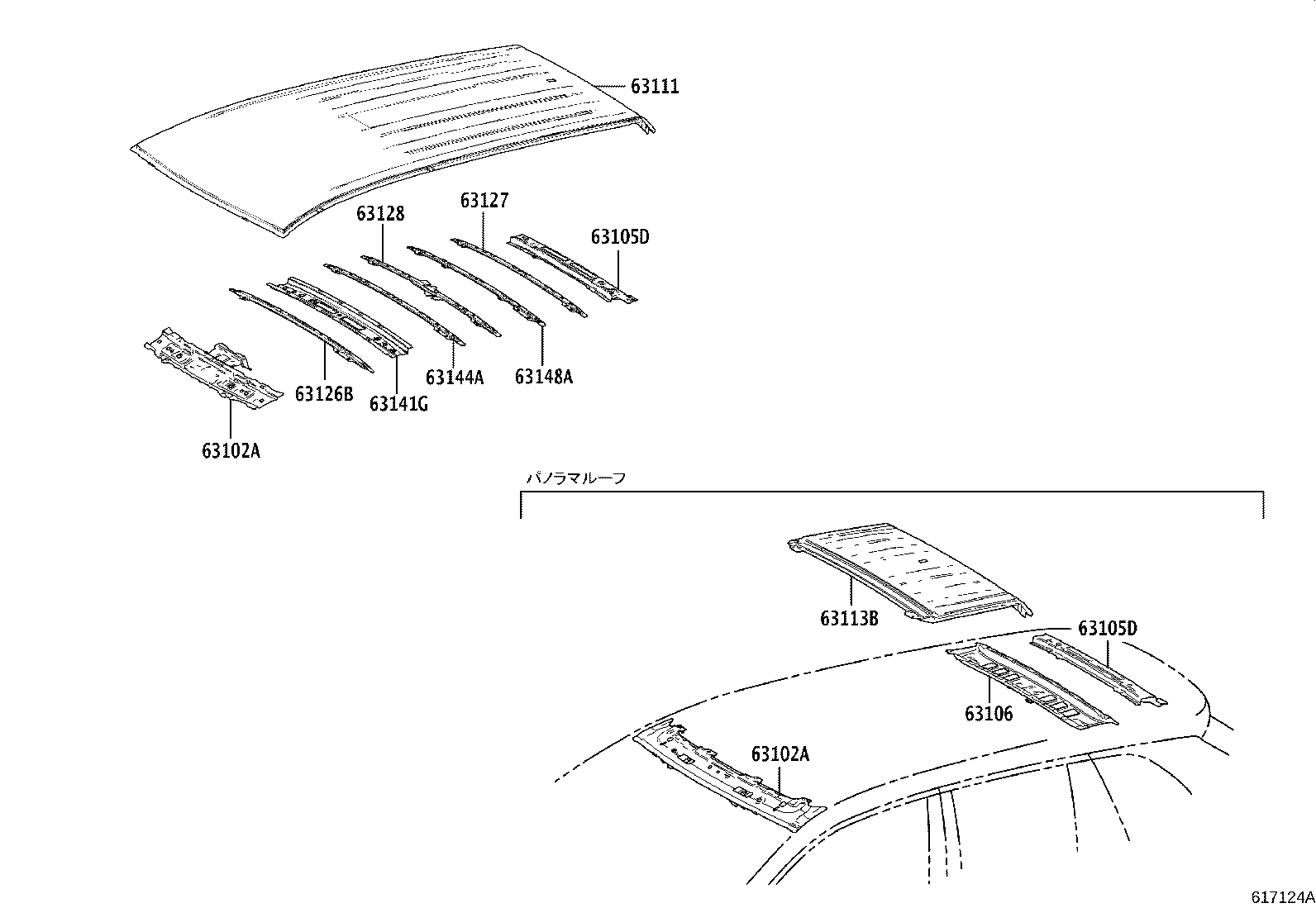 63201-16140 GLASS SUB-ASSY, SLIDING ROOF product image