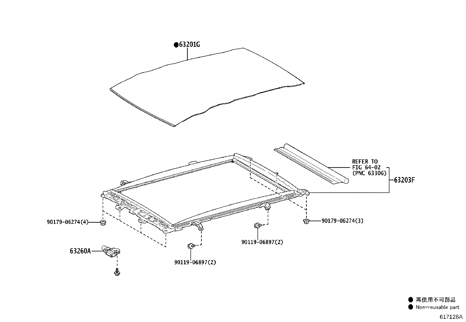 63201-16140 GLASS SUB-ASSY, SLIDING ROOF product image