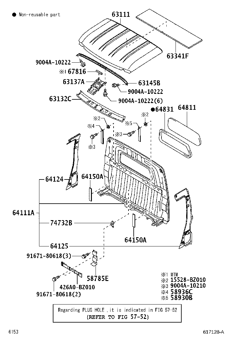 63142-BZ260 REINFORCEMENT, ROOF PANEL, NO.2 product image