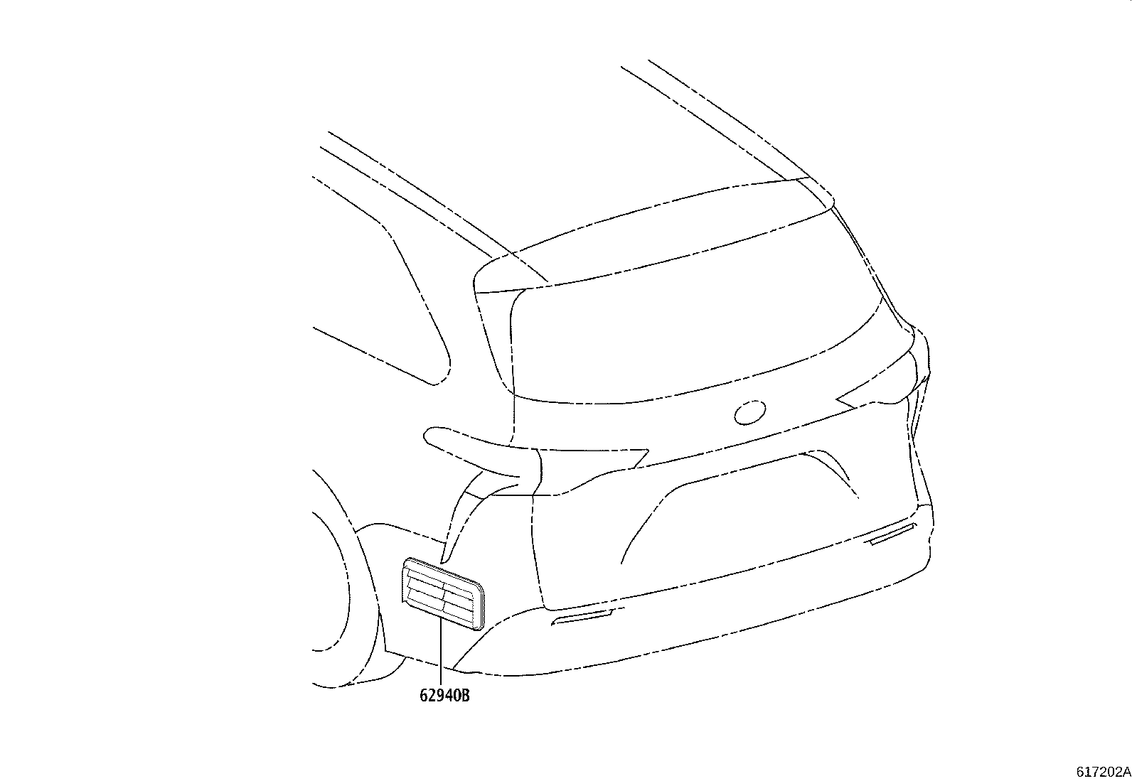 62904-08030 DUCT ASSY, QUARTER VENT, LH product image