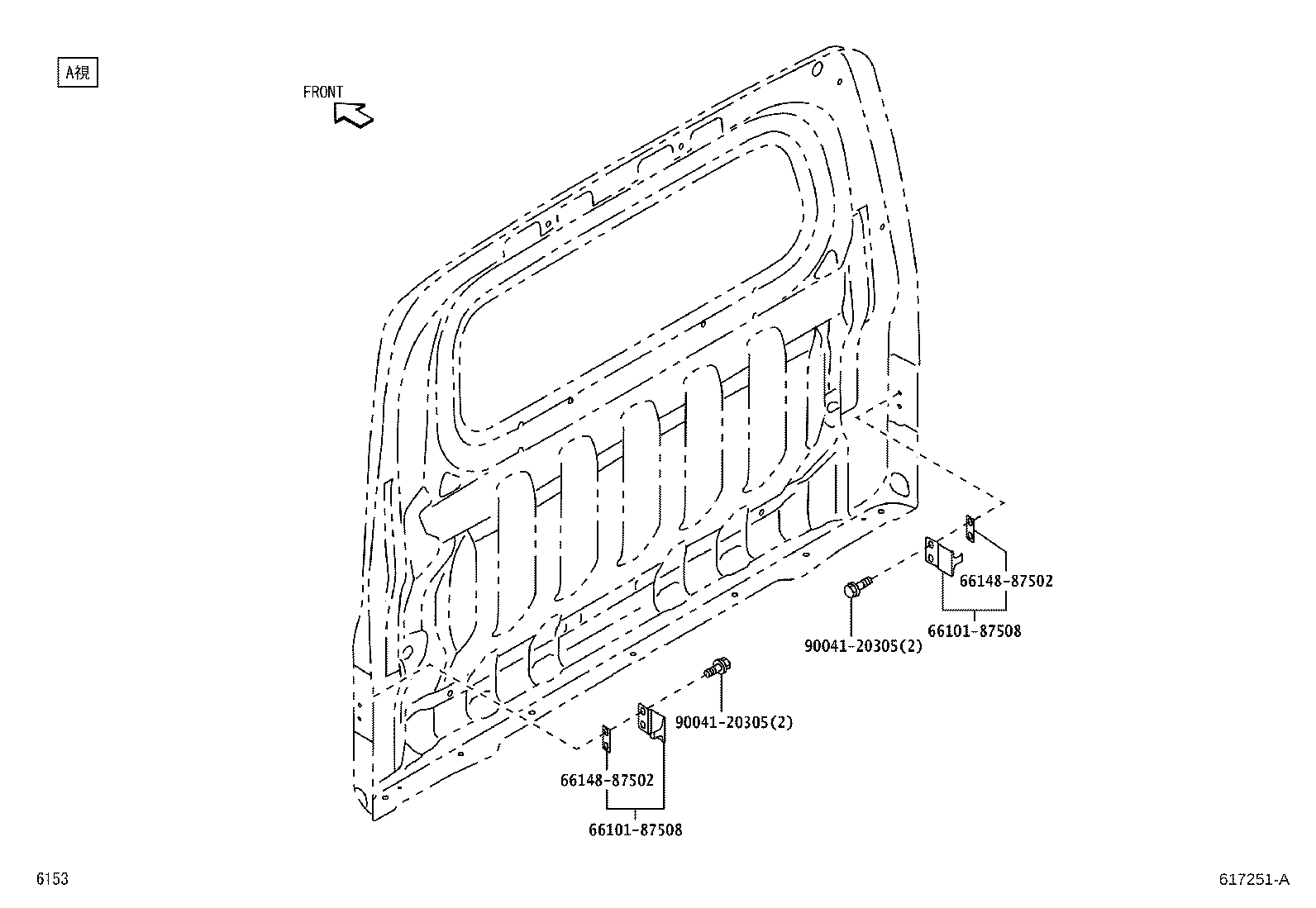 64149-B5040 RETAINER, BACK PANEL HEADREST product image