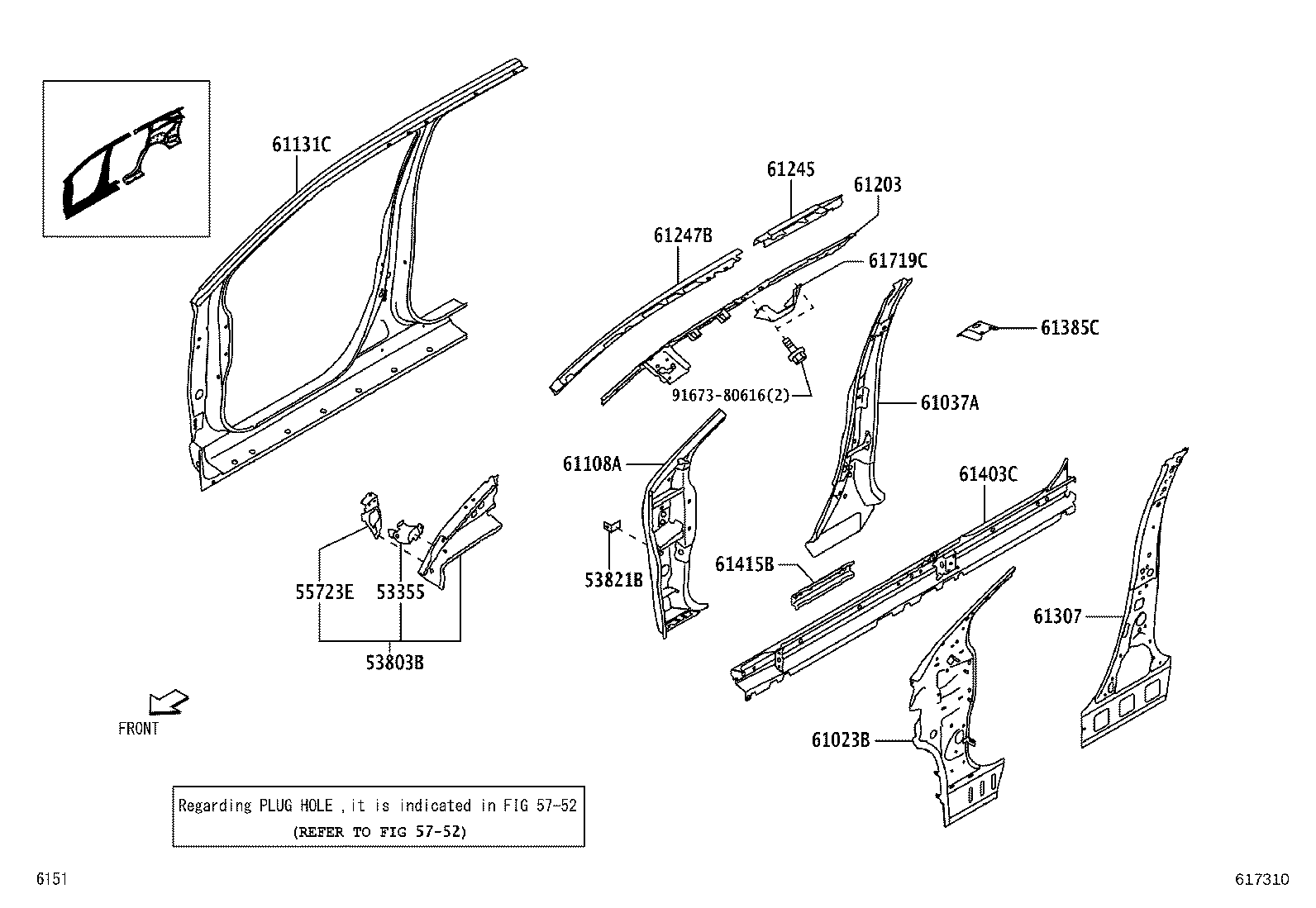 61611-BZ520 PANEL, QUARTER, RH product image