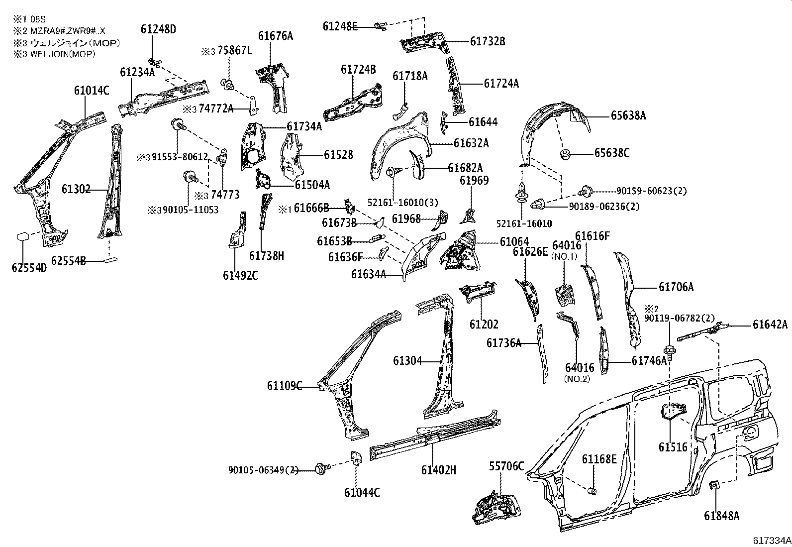 61602-V1020 PANEL, QUARTER, LH product image
