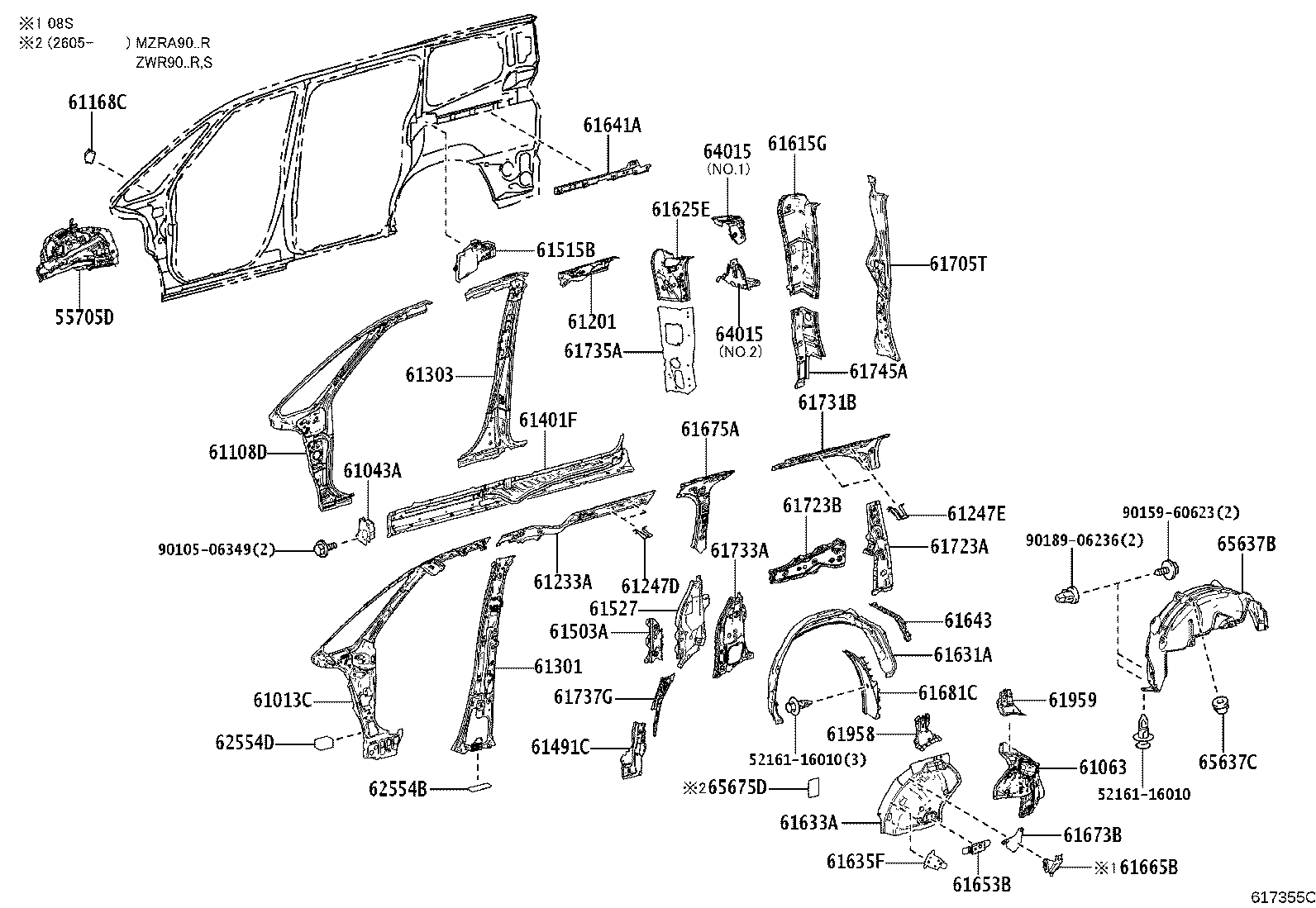 61201-V1010 RAIL SUB-ASSY, ROOF SIDE, RH product image