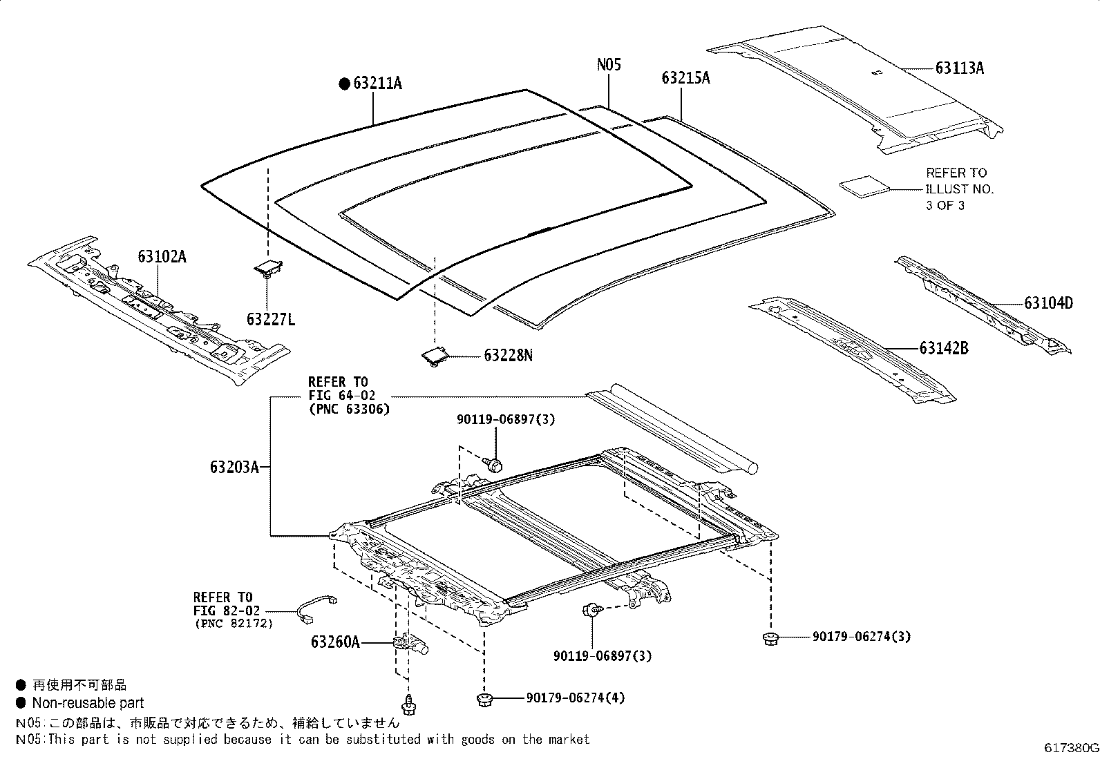63111-42301 PANEL, ROOF product image