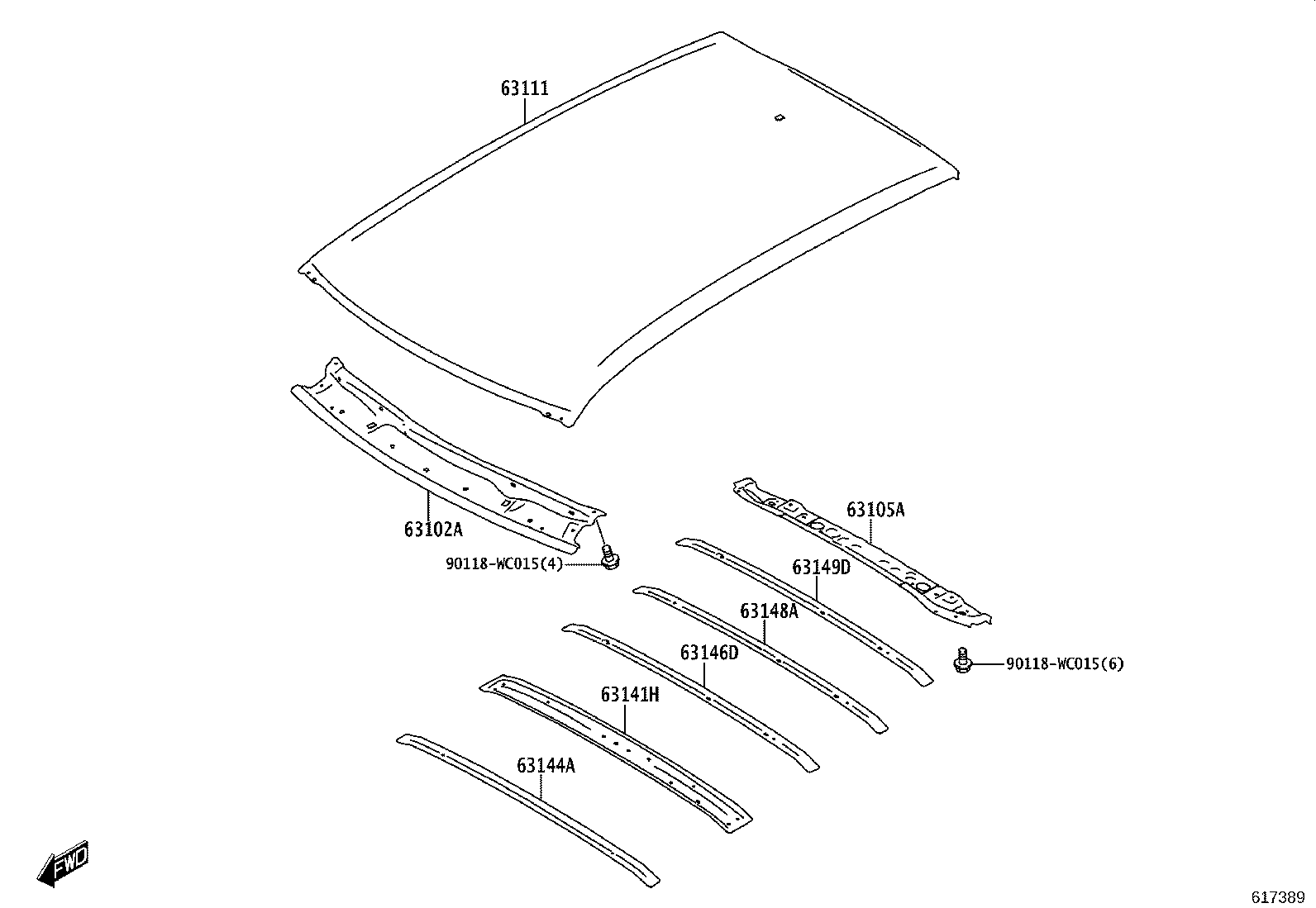 63111-WC005 PANEL, ROOF product image