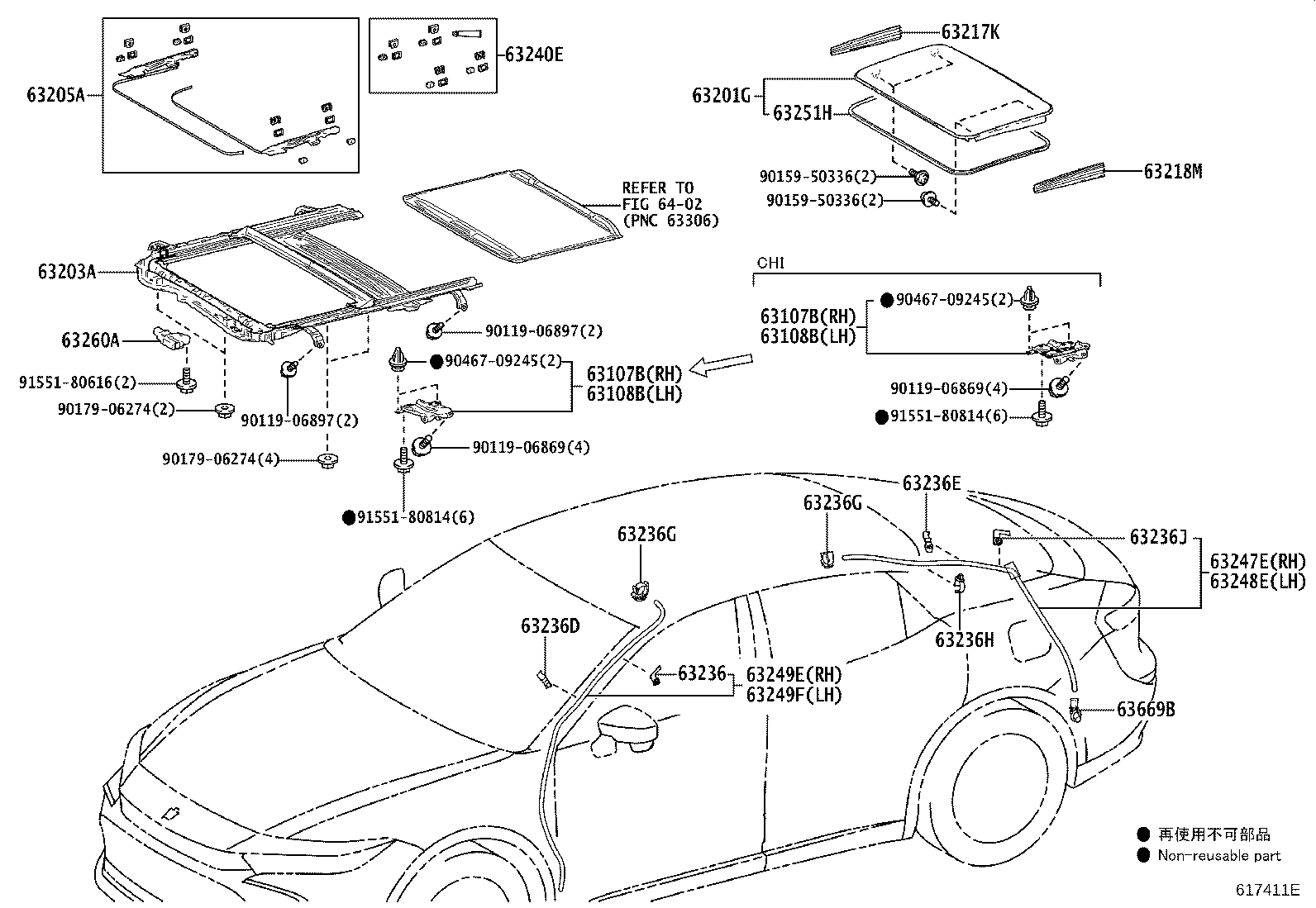 63142-30905 REINFORCEMENT, ROOF PANEL, NO.2 product image