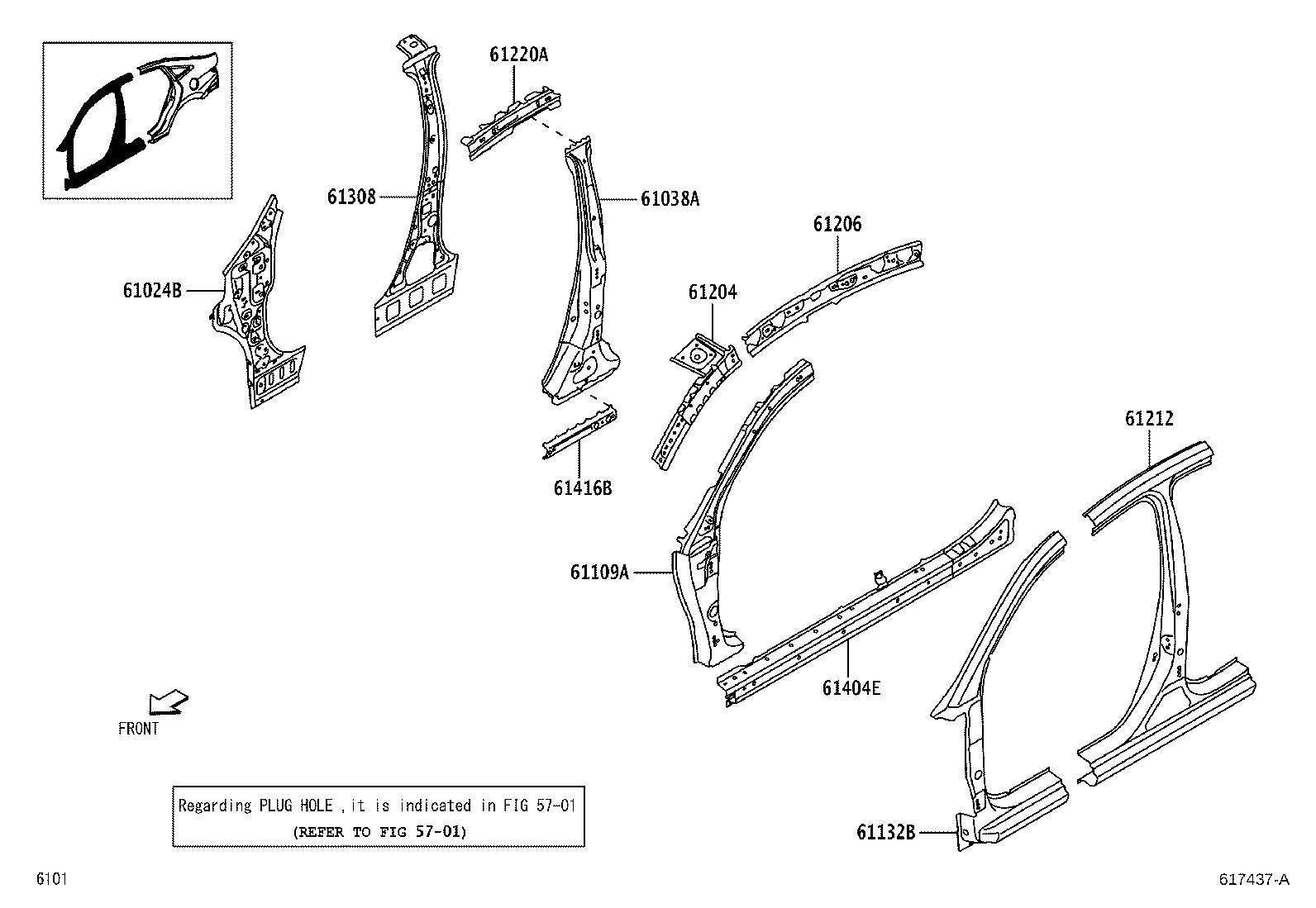 65638-BZ310 LINER, REAR WHEEL HOUSE, LH product image