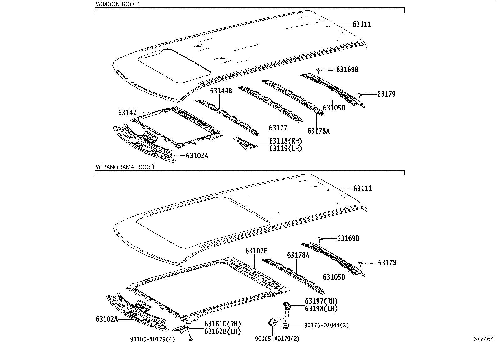63241-0C030 BRACKET, SLIDING ROOF HOUSING FRONT MOUNTING, RH product image