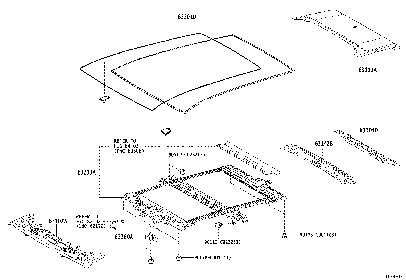 63149-0R100 REINFORCEMENT, ROOF PANEL, NO.8 product image