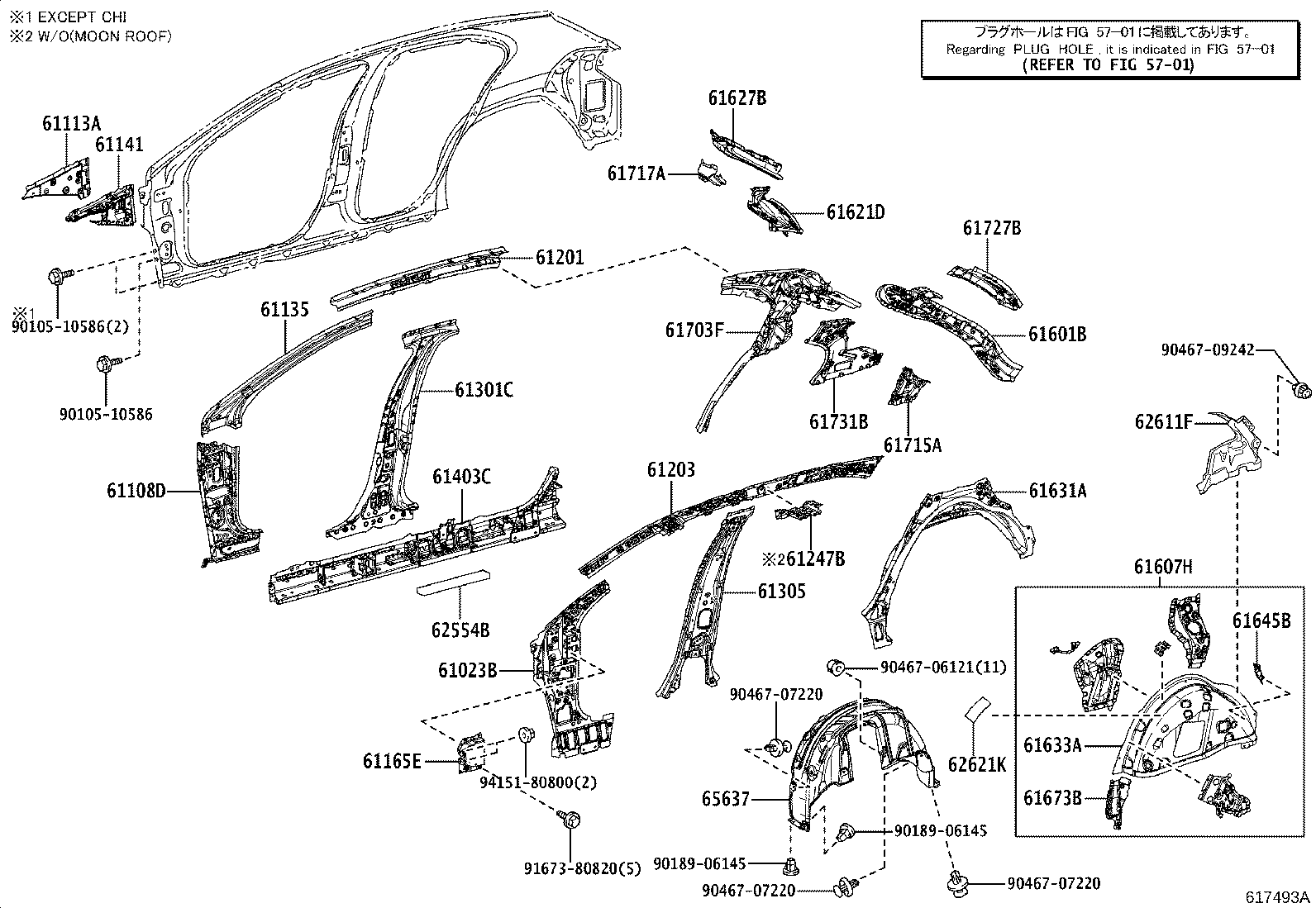 61601-76020 PANEL SUB-ASSY, QUARTER, RH product image