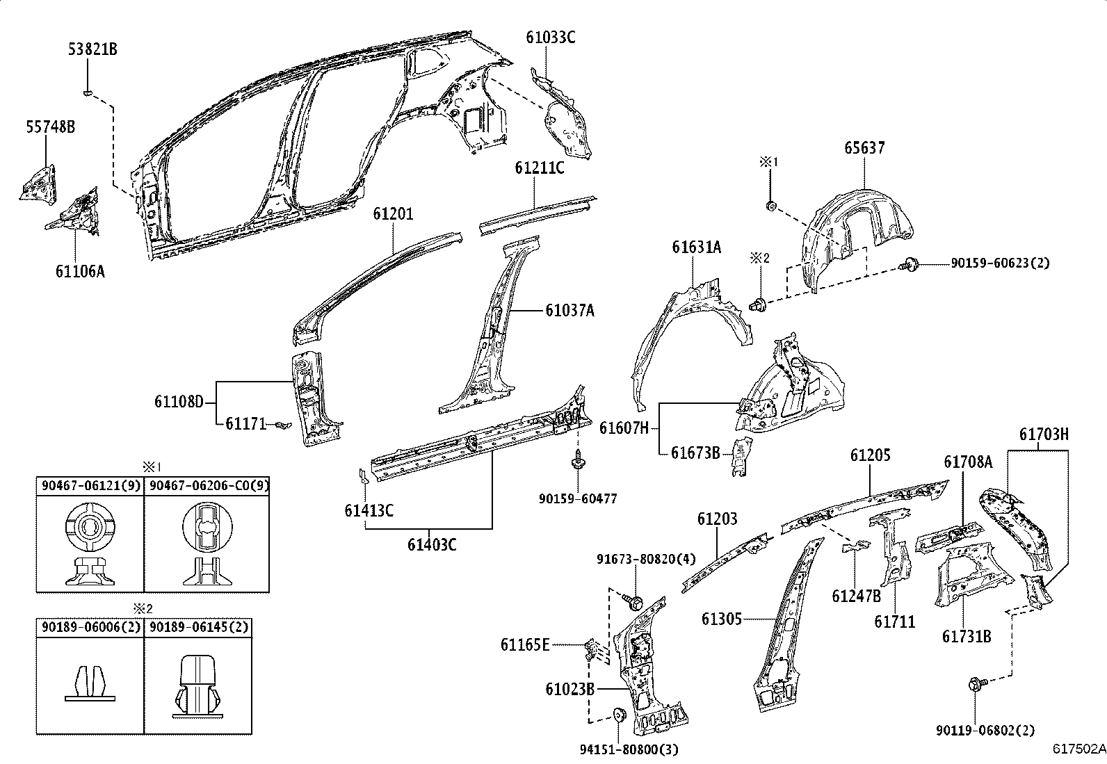 61027-16080 PILLAR SUB-ASSY, FRONT BODY, OUTER RH product image