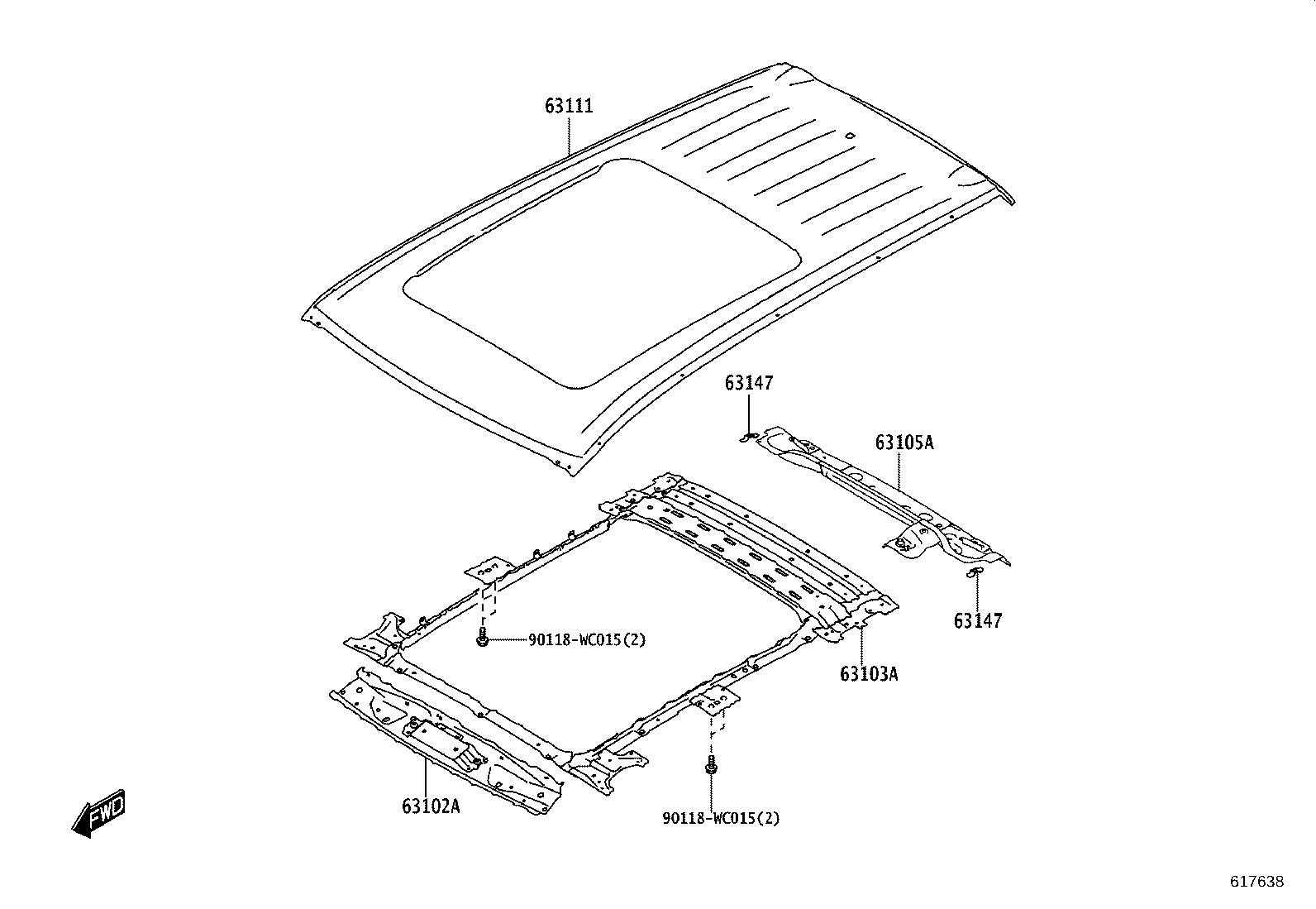 63146-WC006 FRAME SUB-ASSY, BACK DOOR OPENING product image