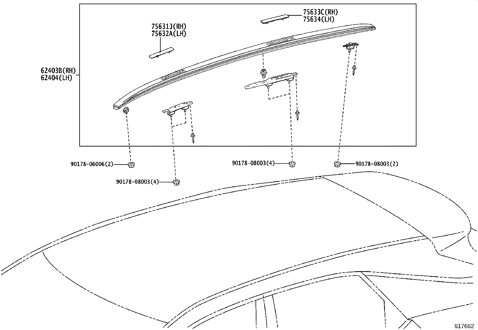 63103-48090 REINFORCEMENT SUB-ASSY, ROOF PANEL, CENTER product image