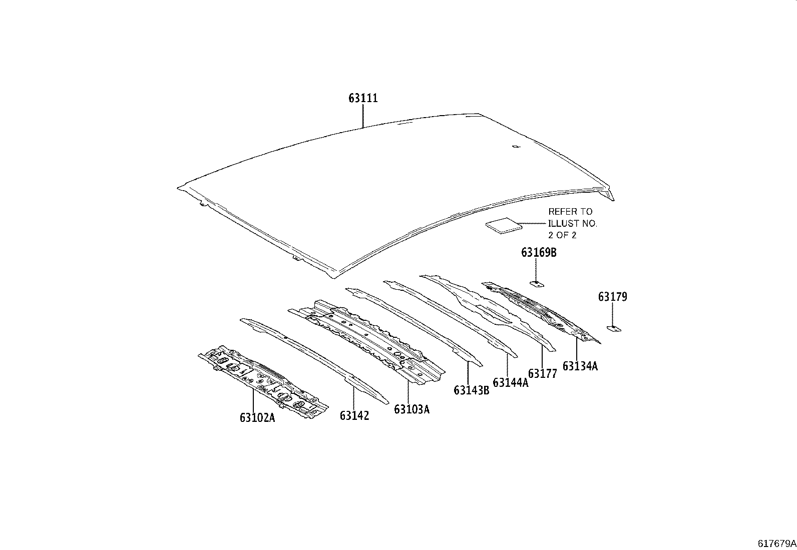 Toyota 75607-47020 MOULDING SUB-ASSY, ROOF TOP
