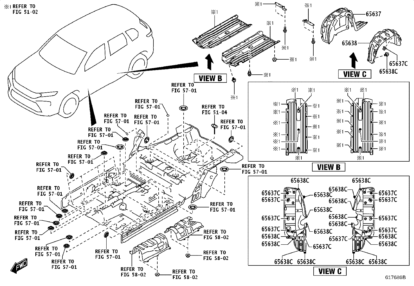 61203-WC009 RAIL SUB-ASSY, ROOF SIDE, INNER RH product image