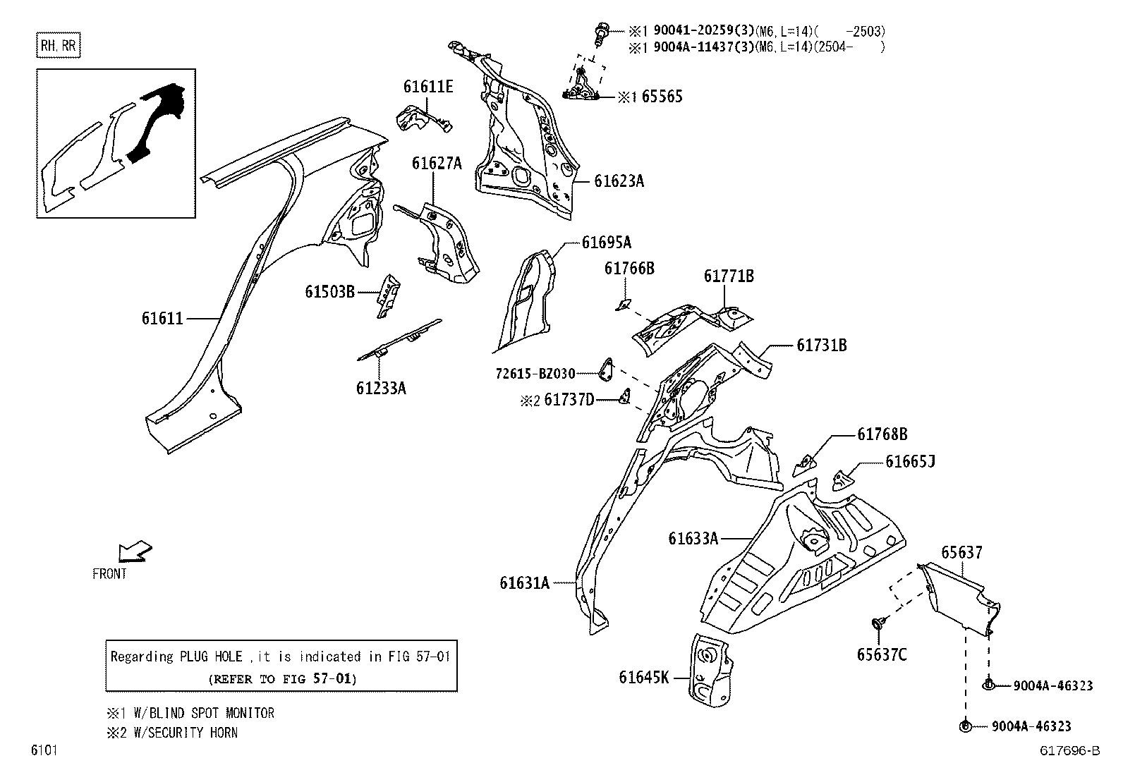 61027-BZ020 PILLAR SUB-ASSY, FRONT BODY, OUTER RH product image