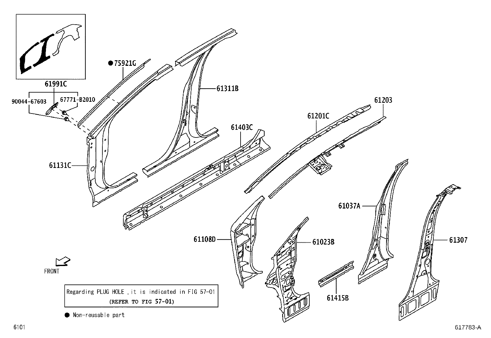 61601-BZ290 PANEL SUB-ASSY, QUARTER, RH product image