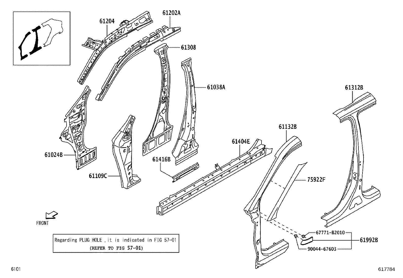 61601-BZ290 PANEL SUB-ASSY, QUARTER, RH product image