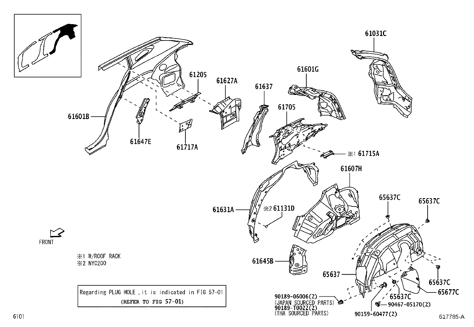 61601-BZ290 PANEL SUB-ASSY, QUARTER, RH product image